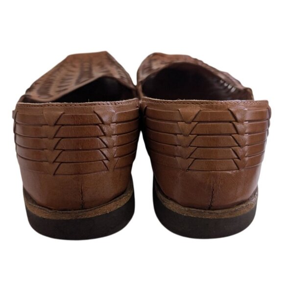 Sunsteps Hand Woven Leather Sandals Brown Huarache Mens Size 9.5 - Picture 2 of 6